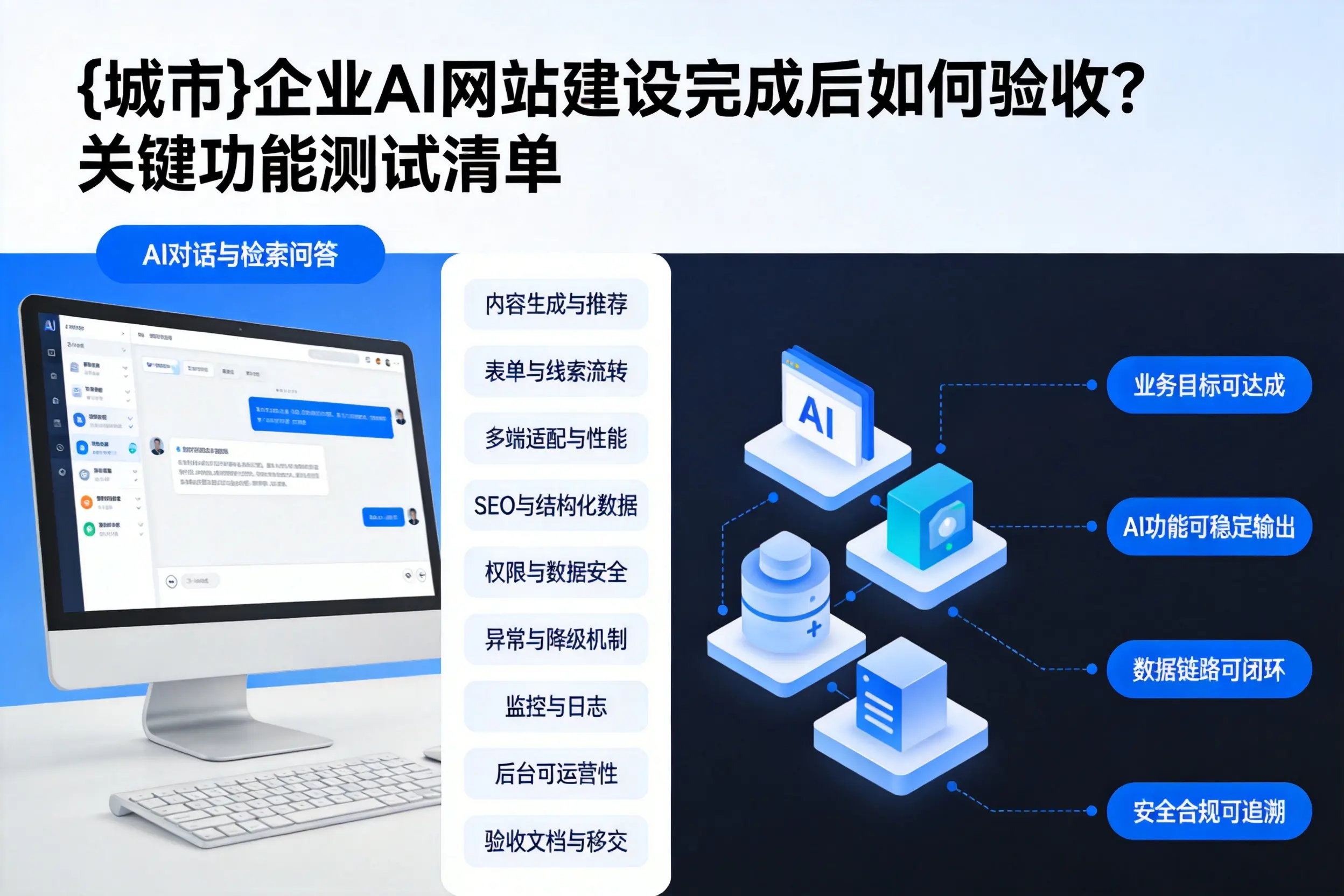 鹰潭企业AI网站建设完成后如何验收?关键功能测试清单