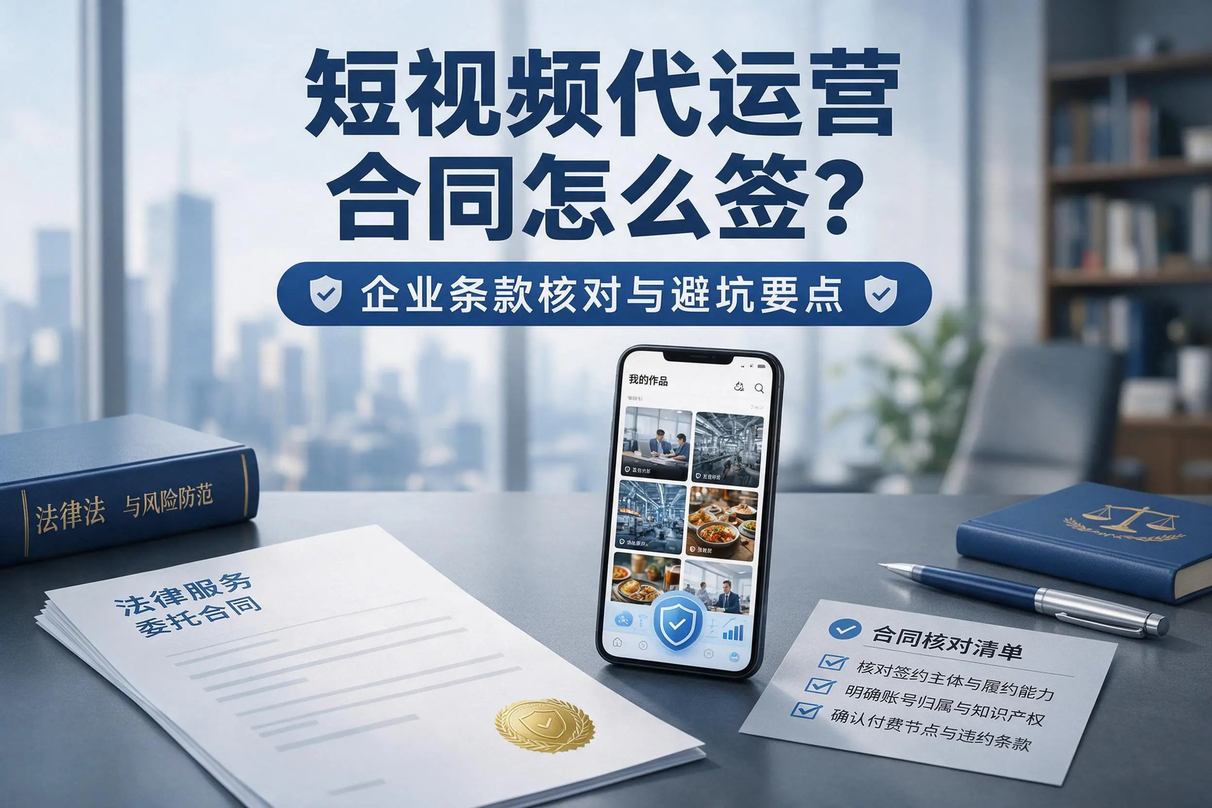 短视频代运营合同怎么签？鹰潭企业条款核对与避坑要点