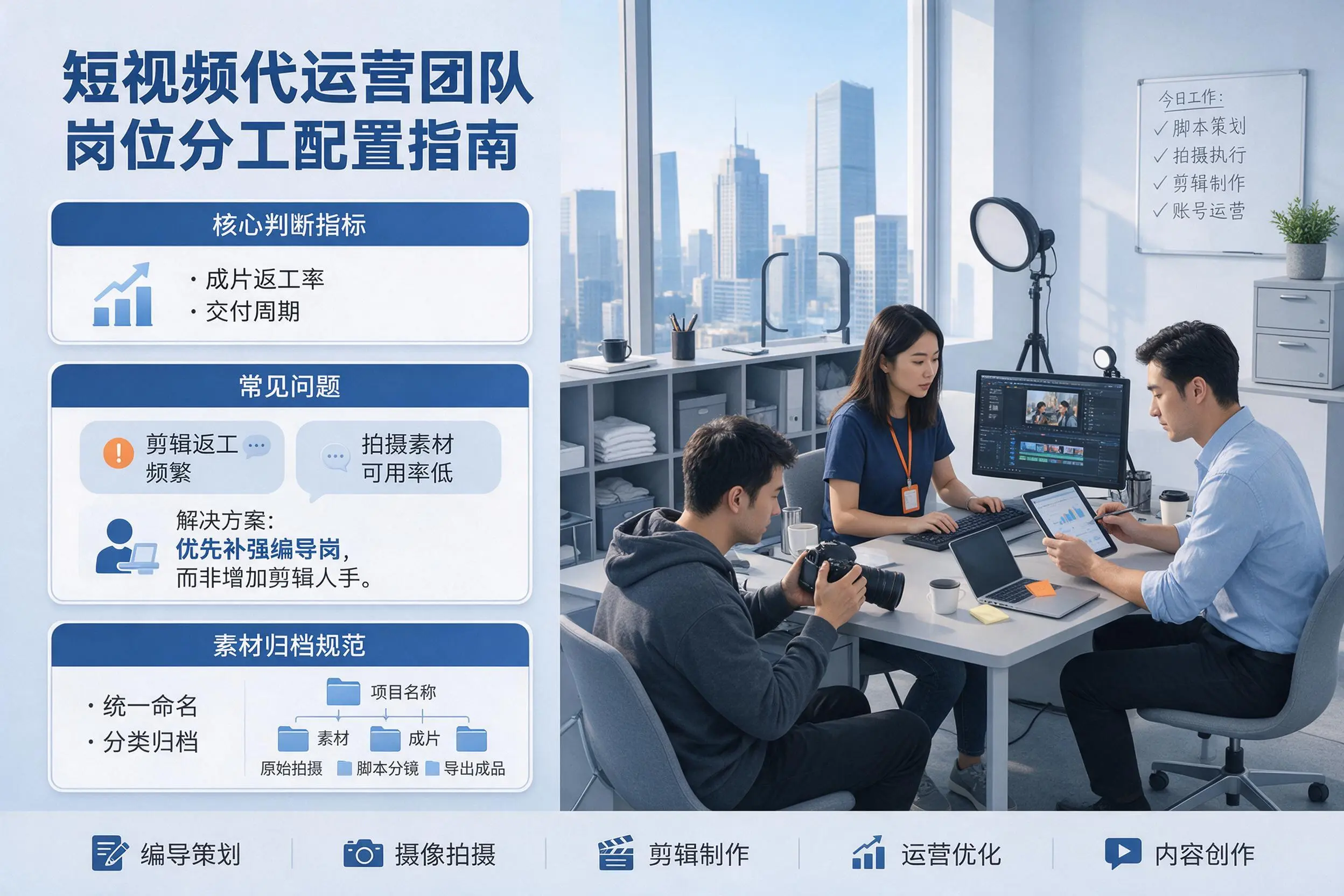 短视频代运营团队如何配置？鹰潭企业岗位分工科普说明