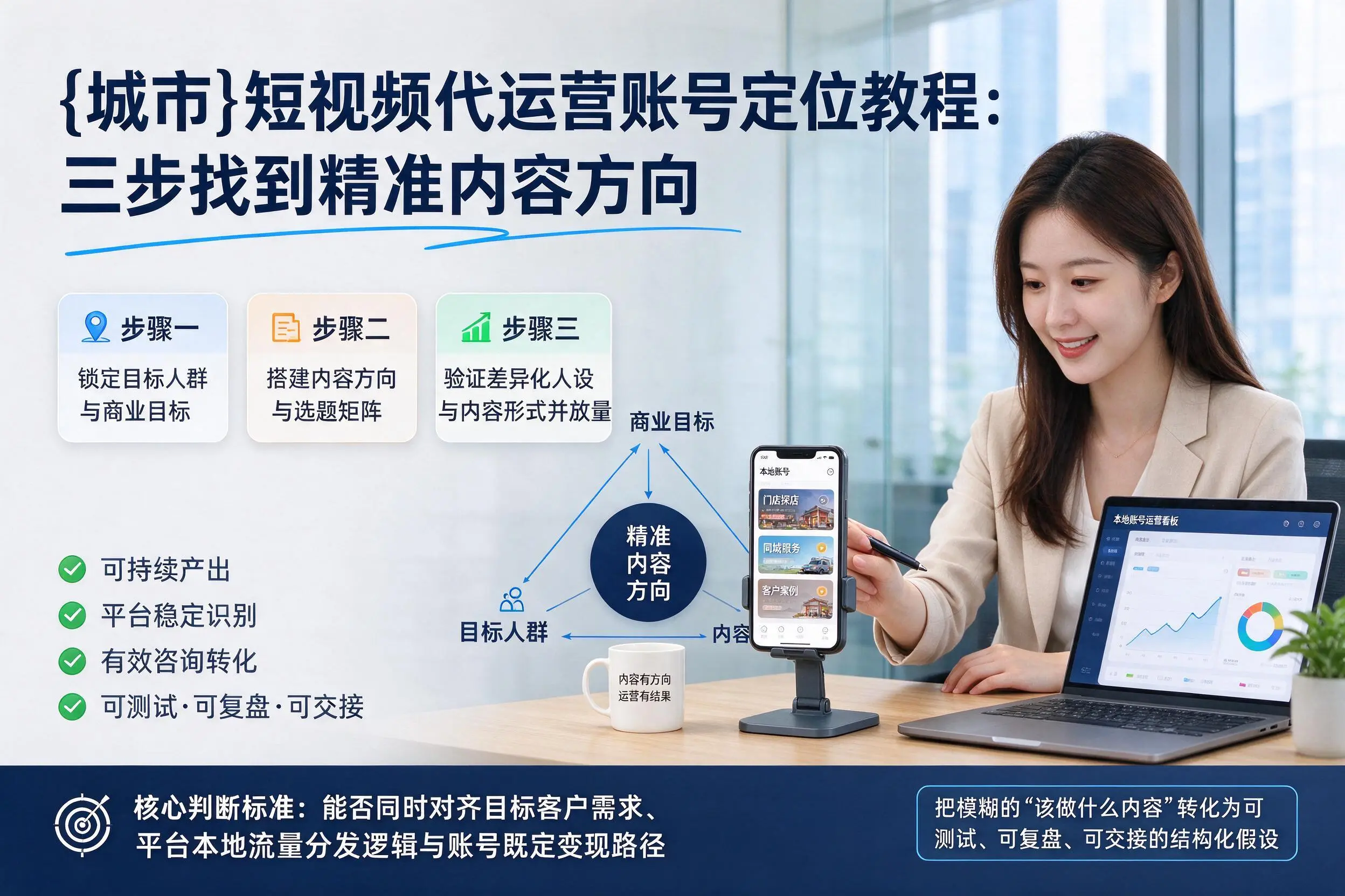 鹰潭短视频代运营账号定位教程:三步找到精准内容方向