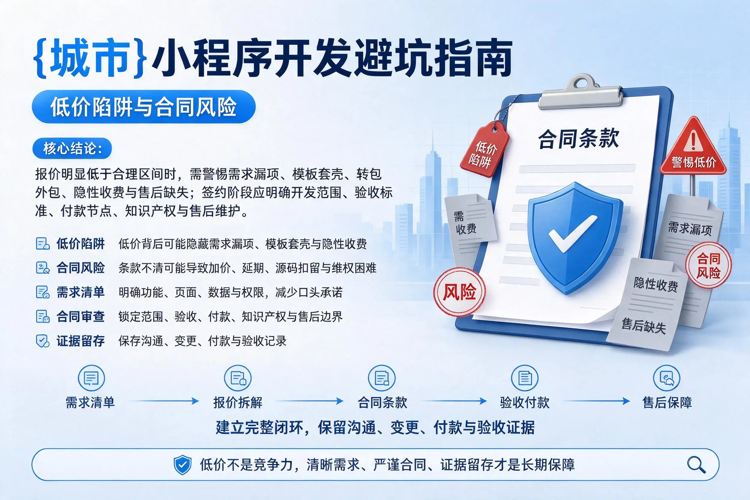 鹰潭小程序开发避坑指南:低价陷阱与合同风险