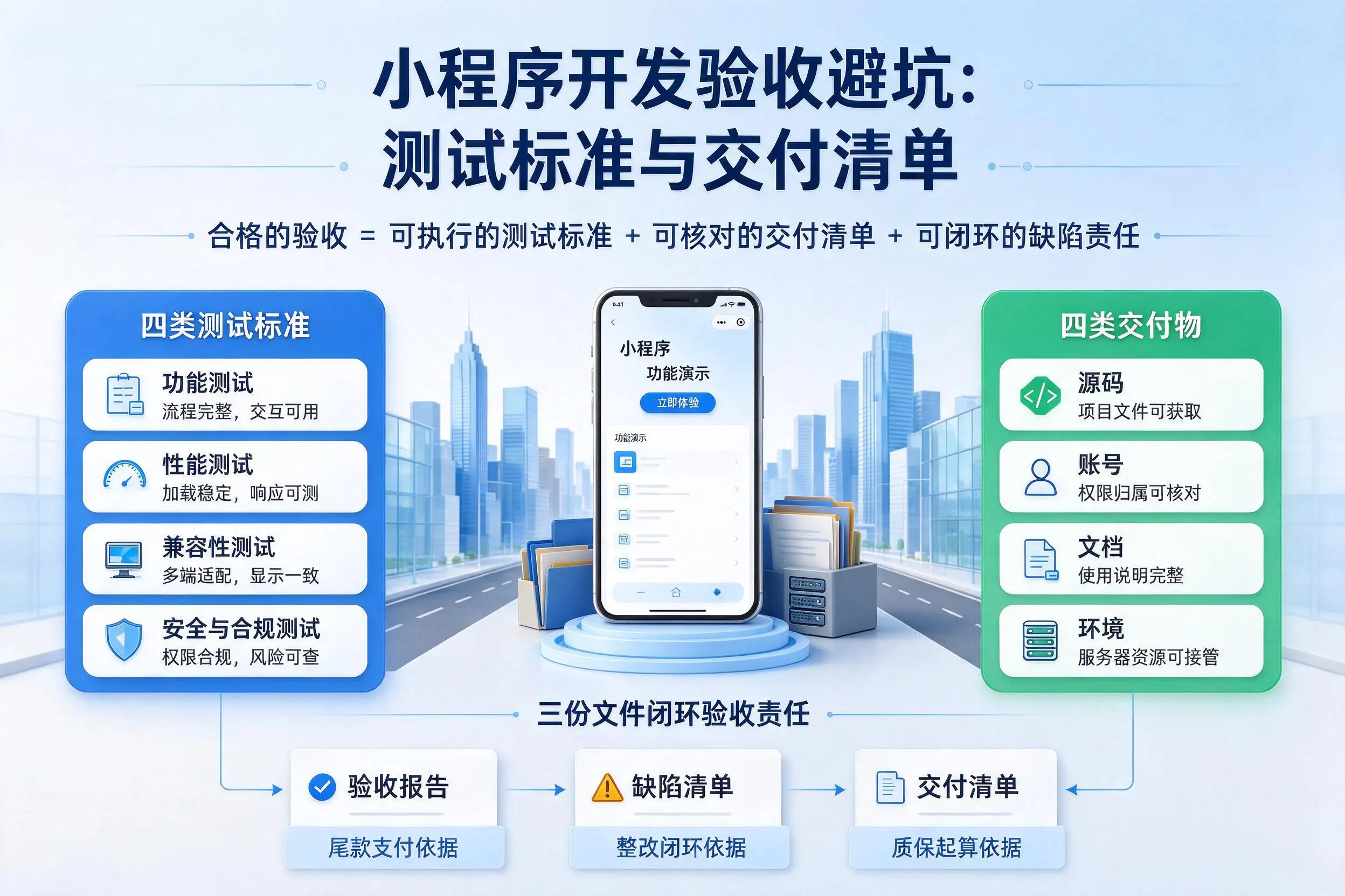 鹰潭小程序开发验收避坑:测试标准与交付清单