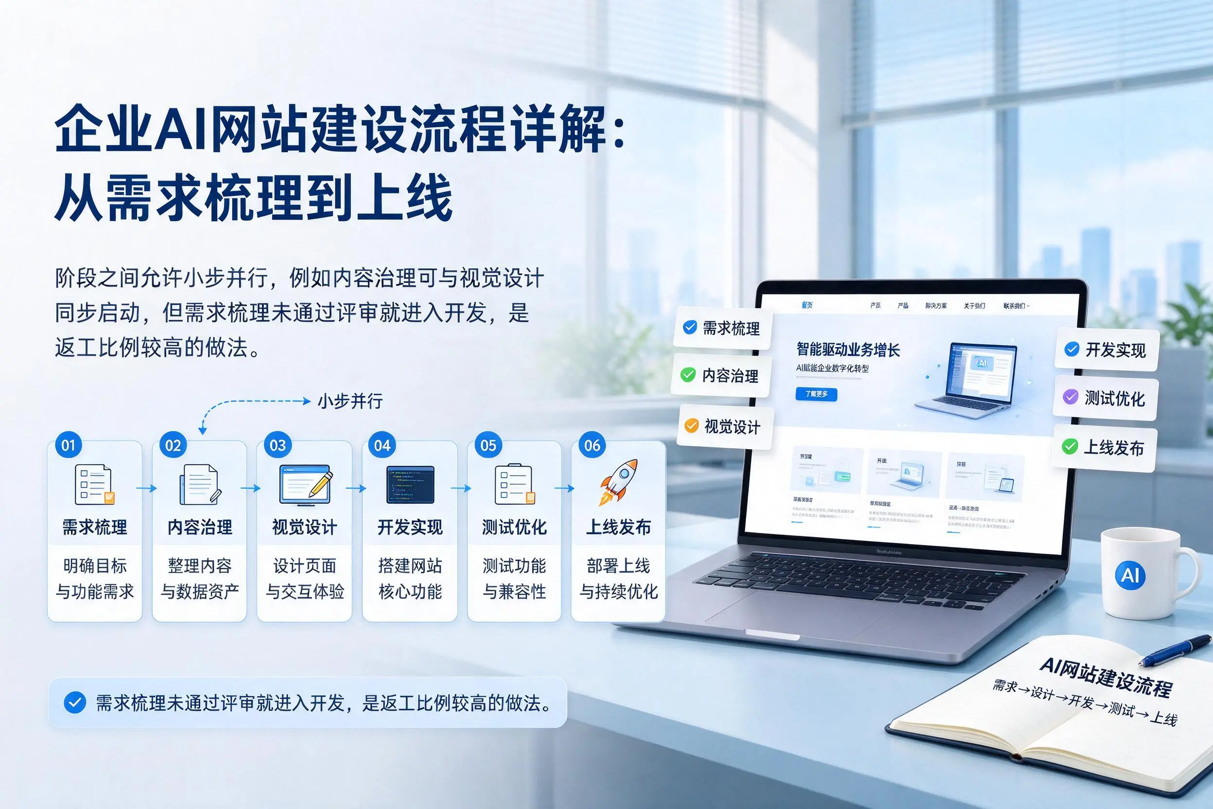 鹰潭企业AI网站建设流程详解:从需求梳理到上线