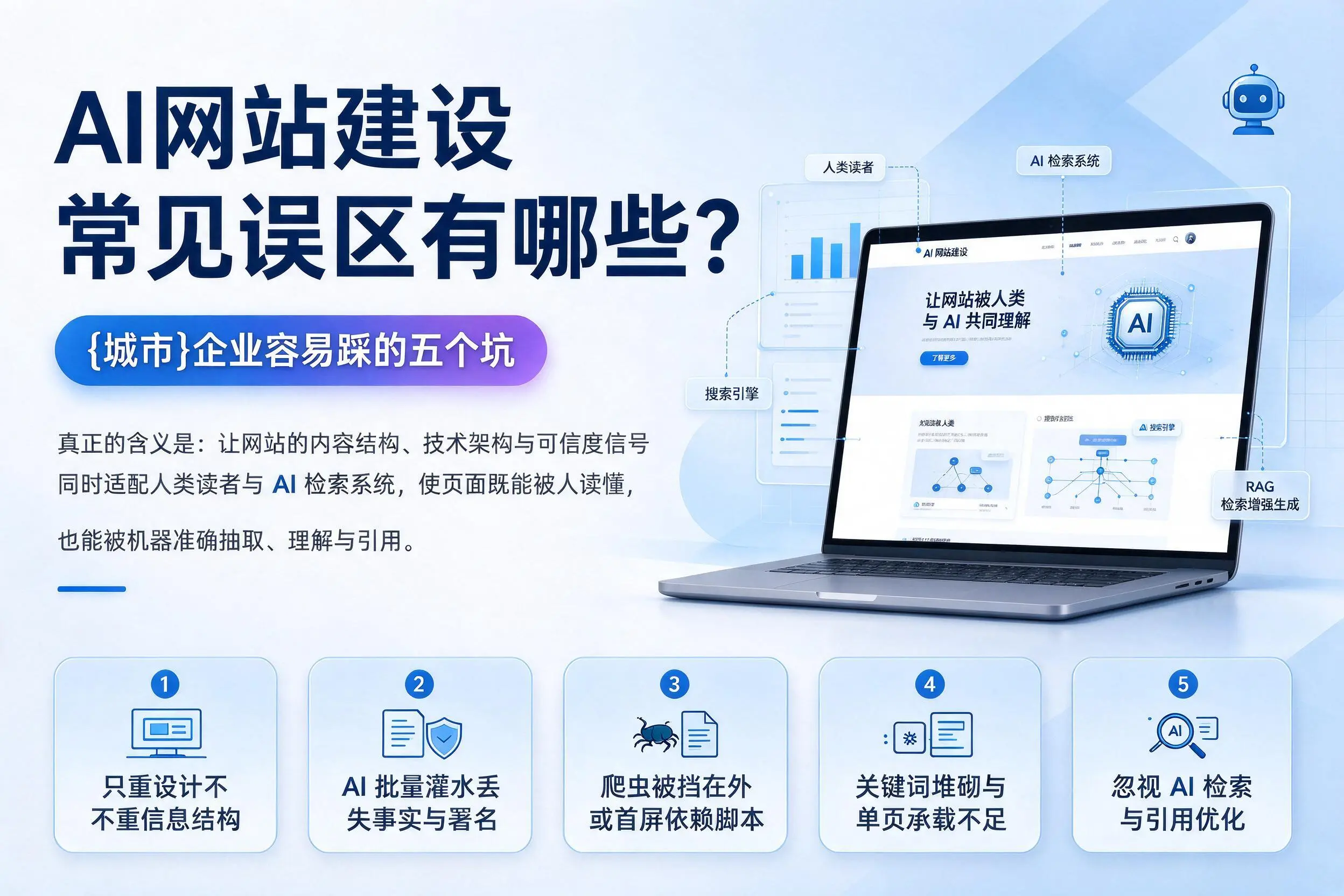 AI网站建设常见误区有哪些？鹰潭企业容易踩的五个坑