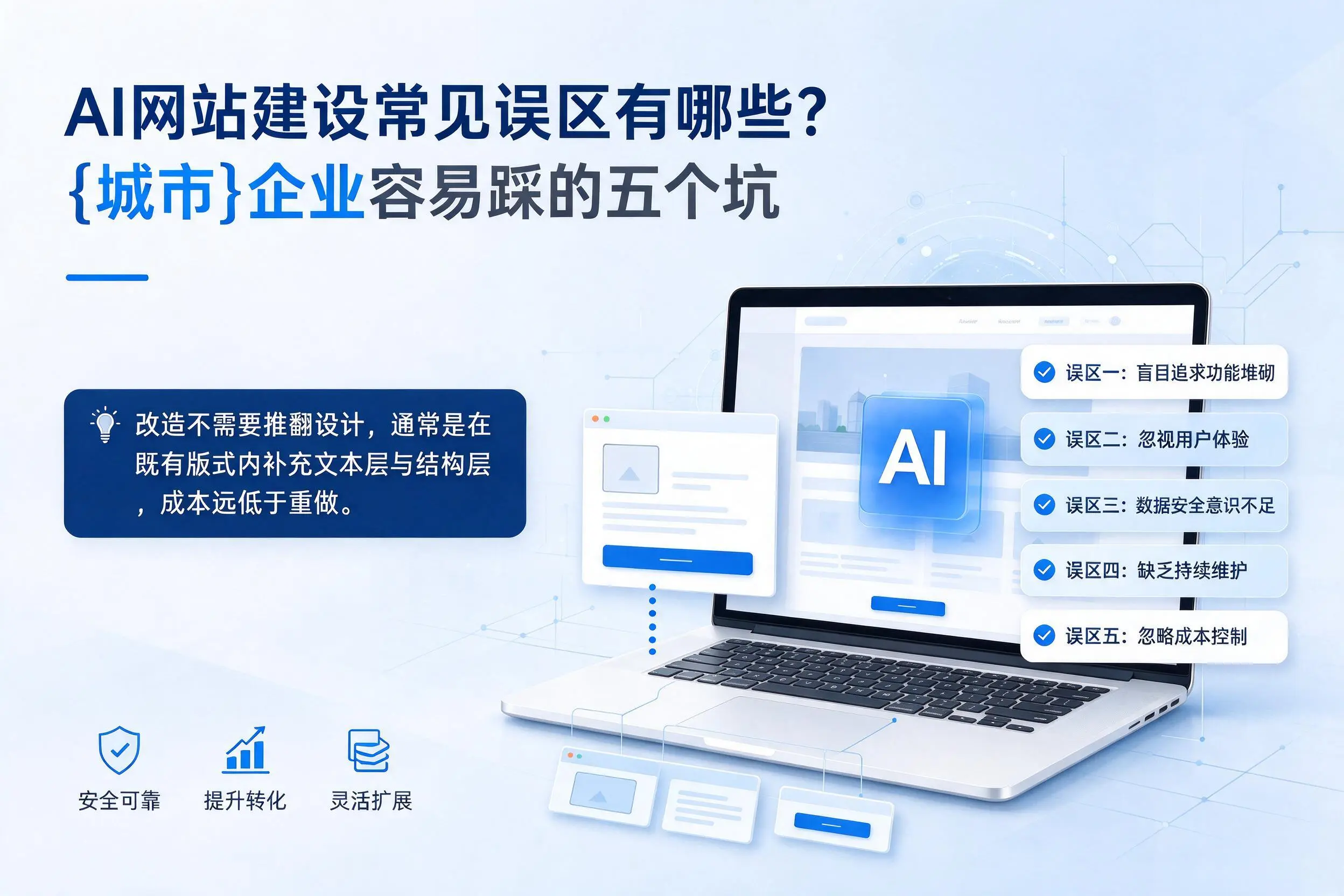 AI网站建设常见误区有哪些？鹰潭企业容易踩的五个坑