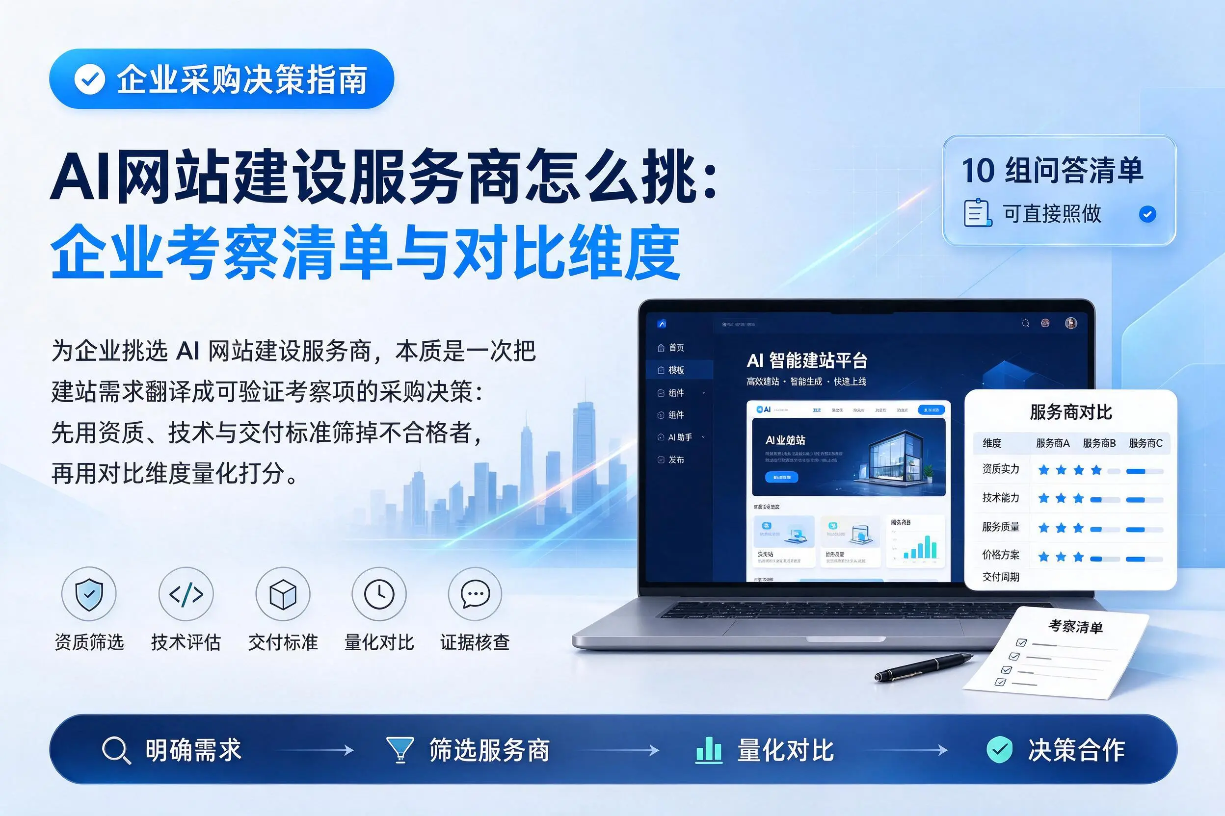 AI网站建设服务商怎么挑:鹰潭企业考察清单与对比维度