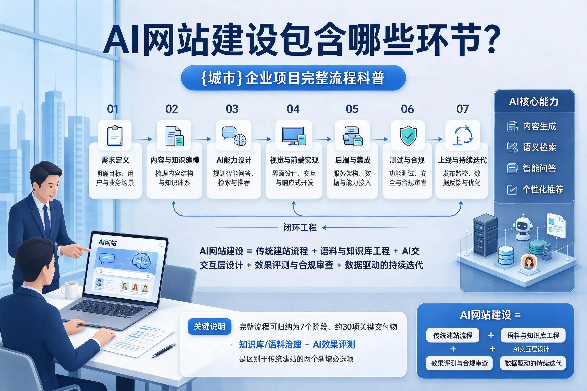 AI网站建设包含哪些环节?鹰潭企业项目完整流程科普
