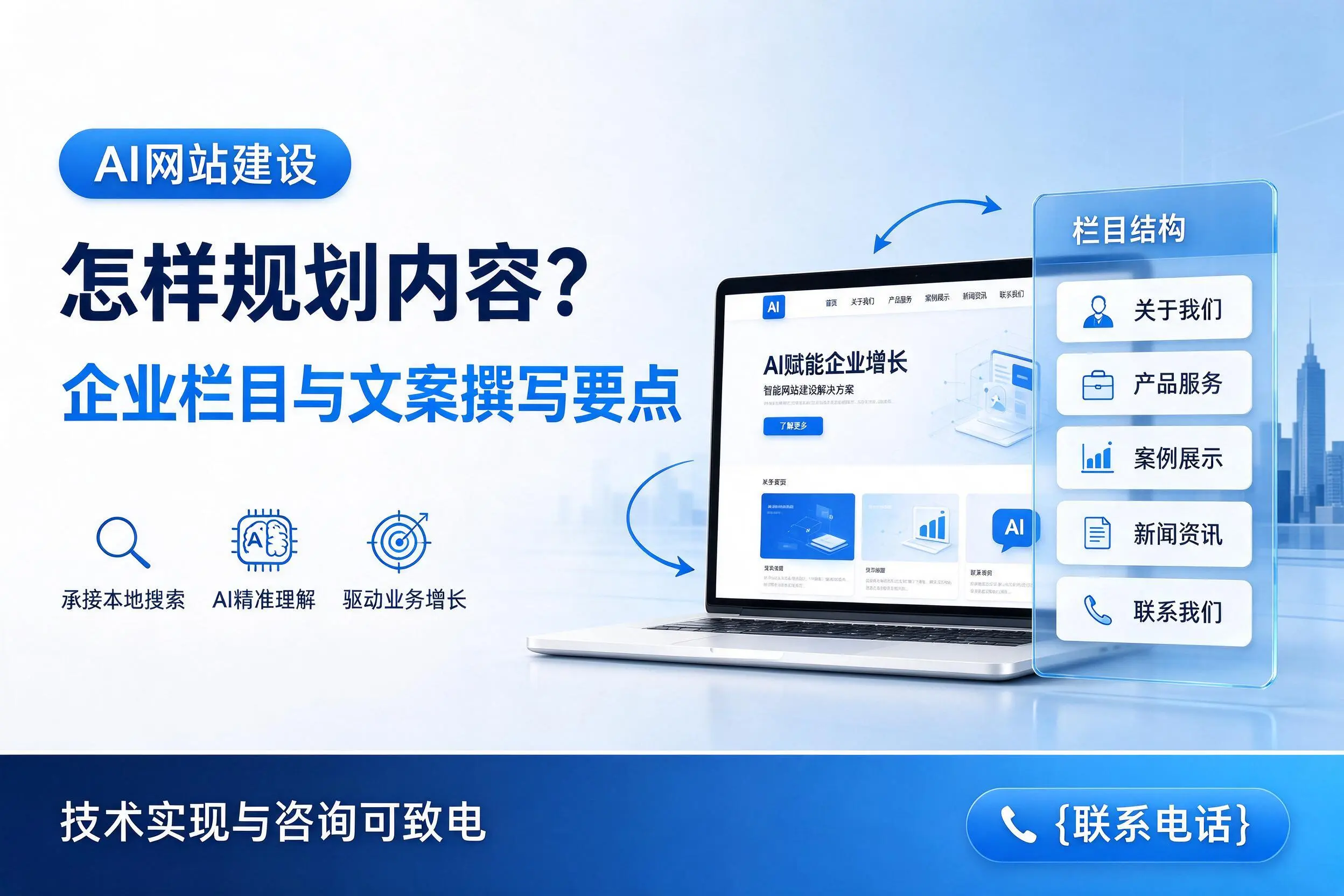AI网站建设怎样规划内容？鹰潭企业栏目与文案撰写要点