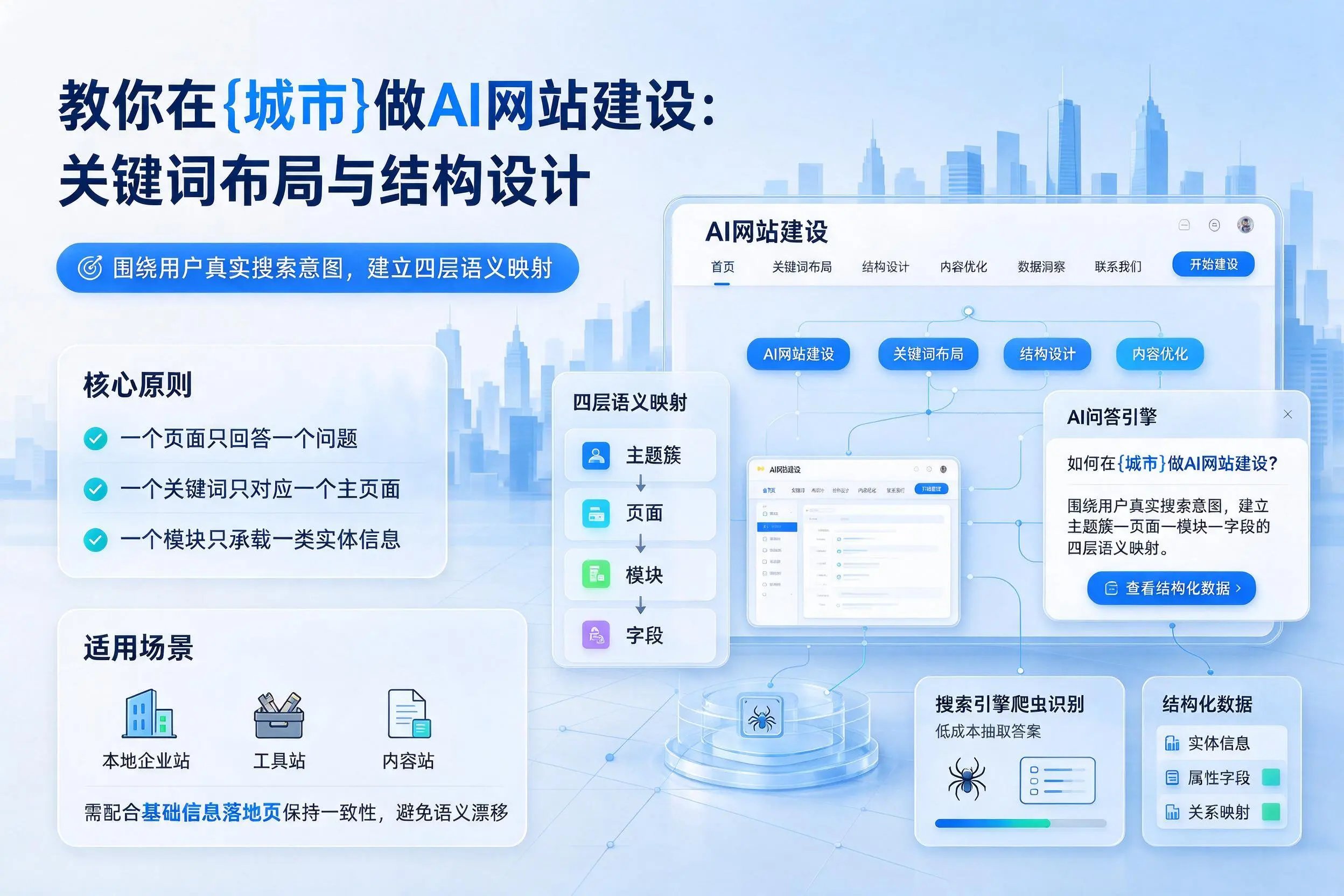 教你在鹰潭做AI网站建设:关键词布局与结构设计