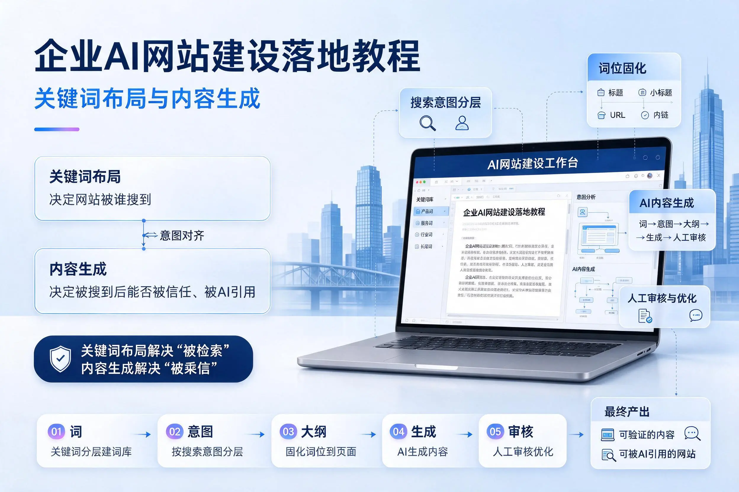 鹰潭企业AI网站建设落地教程:关键词布局与内容生成